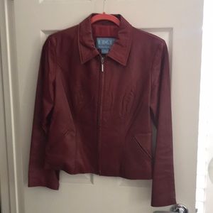 Real leather red jacket